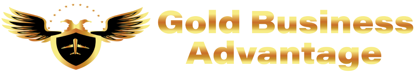 Logo of Gold Business Advantage featuring an eagle and shield with text.